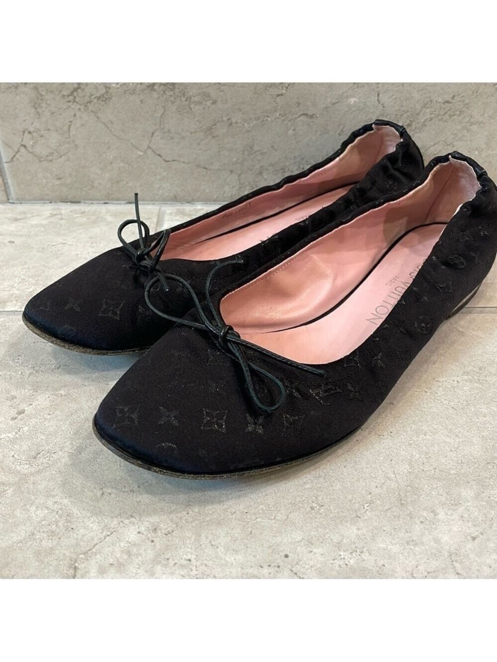 Louis Vuitton monogram satin ballerina flats size 5